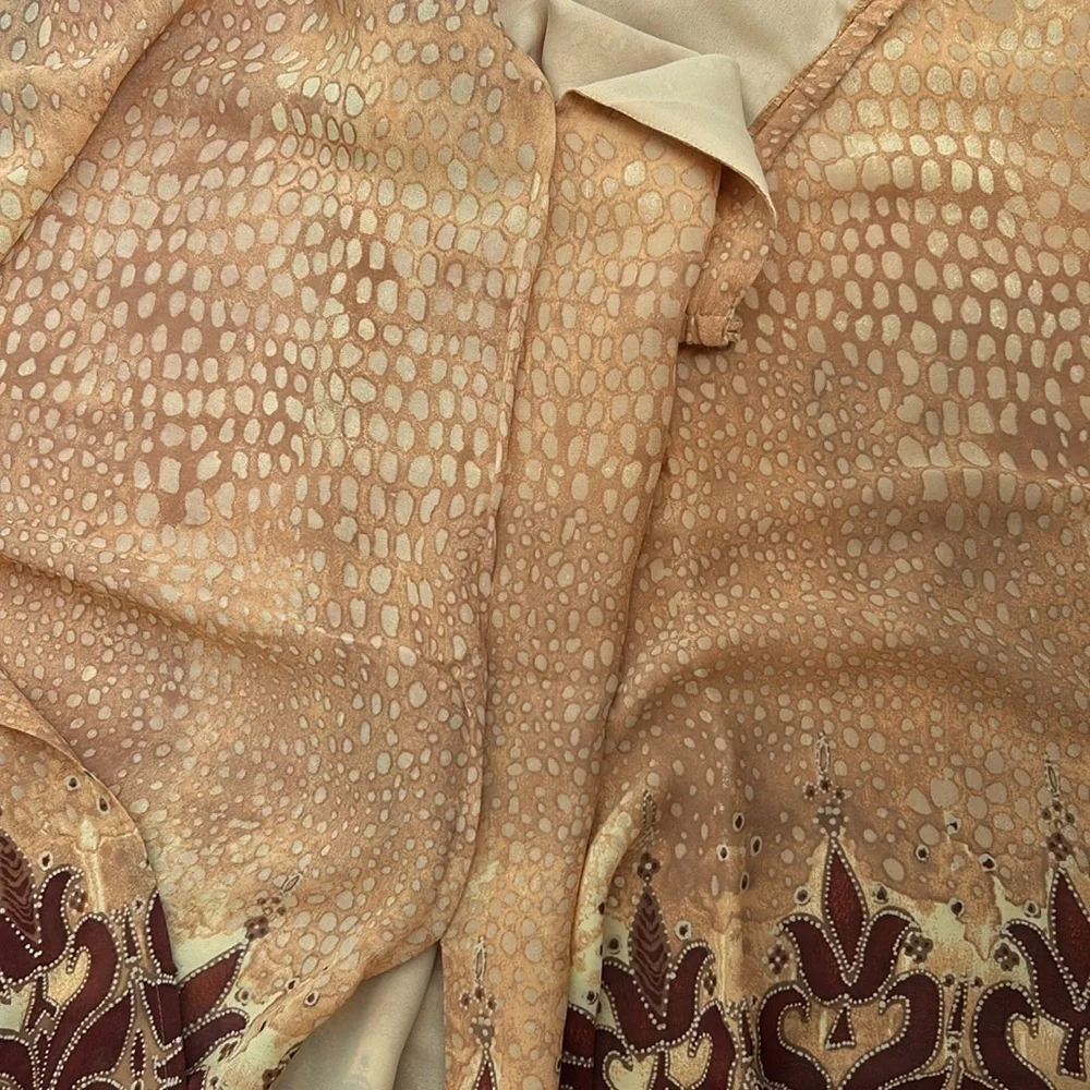 J Jill Faux Wrap Maxi Skirt Size 12 Moroccan Style Print Fall Autumn Holiday - Picture 12 of 12